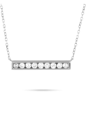 LB Exclusive 14K white gold diamond Bar necklace