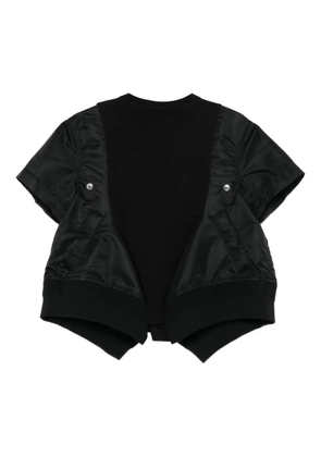 sacai bomber-detail cotton T-shirt - Black