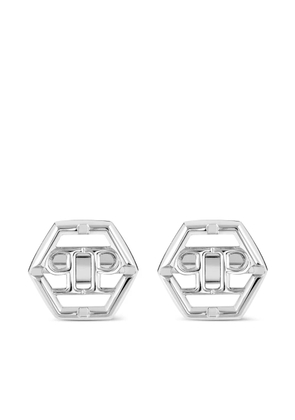 Philipp Plein Hexagon-PP cufflinks - Silver