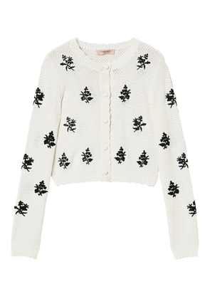 TWINSET embroidered knitted cardigan - White