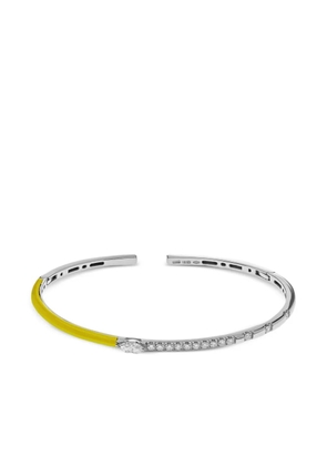 Jewels Aficionado 18K white gold diamond cuff bracelet - Silver