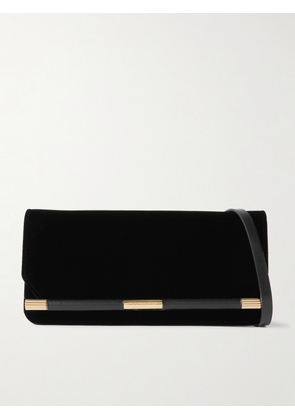 Victoria Beckham - Velvet And Leather Clutch - Black - One size