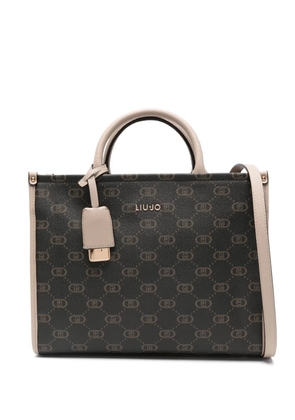 LIU JO logo-plaque tote bag - Brown