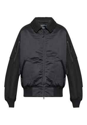 Y-3 contrast-panel bomber jacket - Black