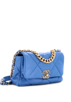 CHANEL Pre-Owned 19 Flap Bag Quilted Leather Medium crossbody bag - Blue