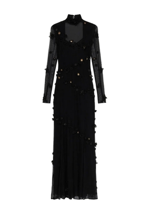 Blumarine floral-embellished maxi dress - Black