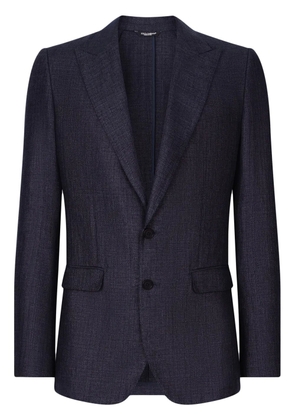Dolce & Gabbana single-breasted linen-blend blazer - Blue