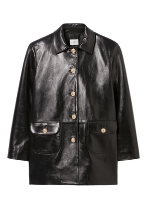 Claudie Pierlot long-sleeve leather jacket - Black