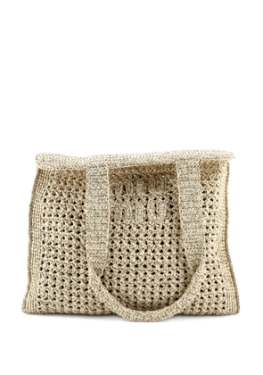 Miu Miu Pre-Owned Open Woven Raffia Medium tote bag - Neutrals