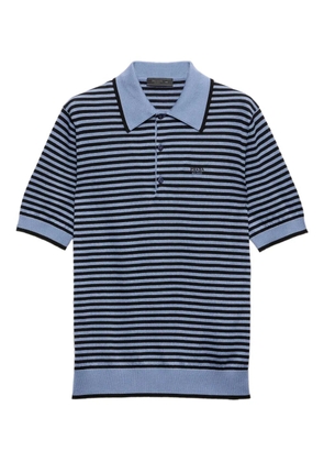 Prada Striped cotton polo shirt - Blue
