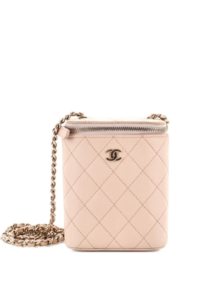 CHANEL Pre-Owned Vertical Classic Vanity Case with Chain Quilted Caviar Small shoulder bag - Neutrals