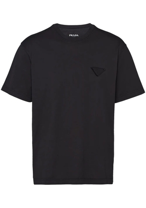 Prada logo-patch cotton T-shirt - Black