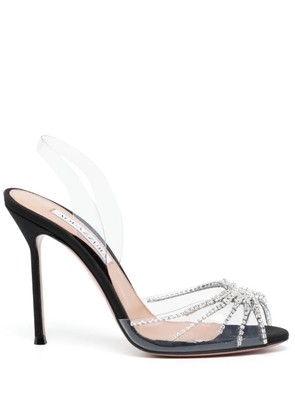 Aquazzura 90mm crystal-embellished slingback sandals - Silver