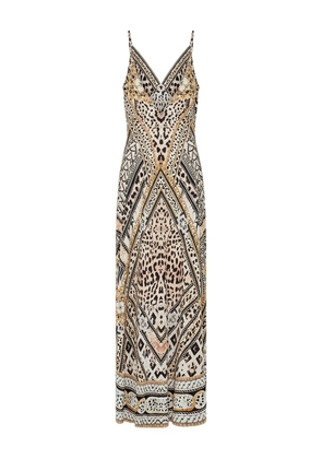 Camilla Mosaic Muse v-neck maxi dress - Neutrals