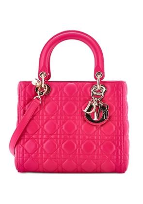 Christian Dior Pre-Owned Lady Dior Bag Cannage Quilt Lambskin Medium satchel - Pink