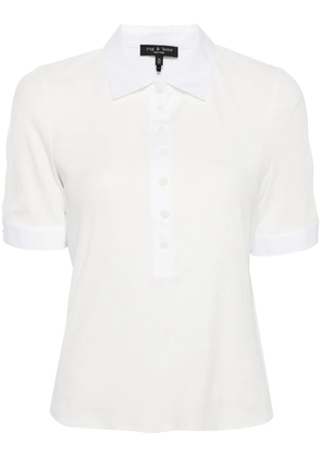 rag & bone ribbed cotton-modal blend polo shirt - White