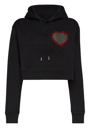 DSQUARED2 bead-embellished cotton hoodie - Black