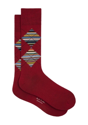 Paul Smith argyle-pattern socks - Red