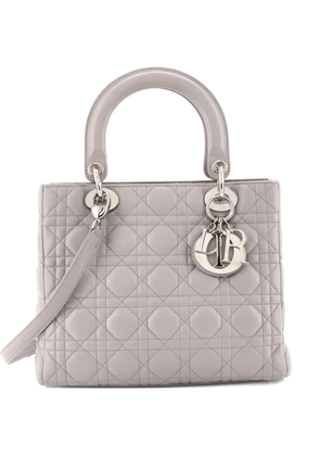 Christian Dior Pre-Owned Lady Dior Bag Cannage Quilt Lambskin Medium satchel - Grey