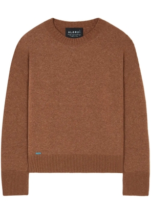 Alanui ribbed-edge cashmere-blend jumper - Brown