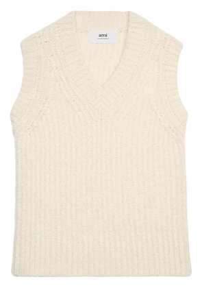 AMI Paris ribbed V-neck vest - Neutrals