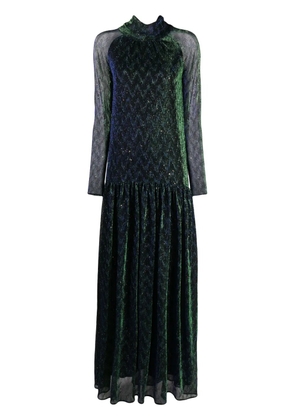 Talbot Runhof high-neck lurex gown - Green
