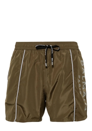 Balmain logo-print swim shorts - Green