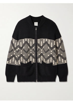 Varley - Linnea Fair Isle Cotton-blend Cardigan - Black - xx small,x small,small,medium,large,x large
