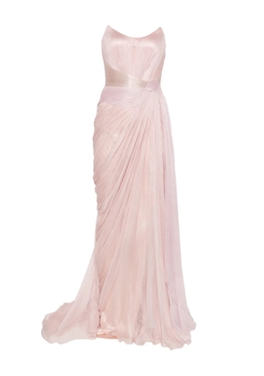 Iris Serban draped metallic maxi dress - Pink