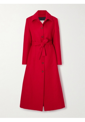 Giuliva Heritage - The Aida Belted Wool And Mohair-blend Coat - Red - IT38,IT40,IT42,IT44,IT46