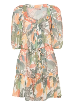 TWINSET Papaya Jungle-print mini dress - Green