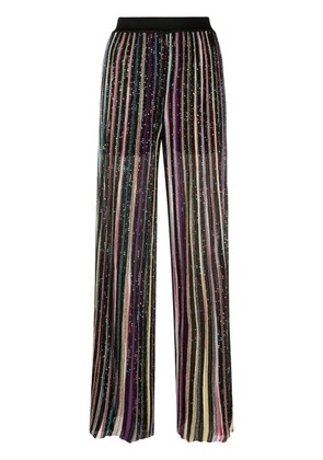 Missoni sequin-embellished striped trousers - Black