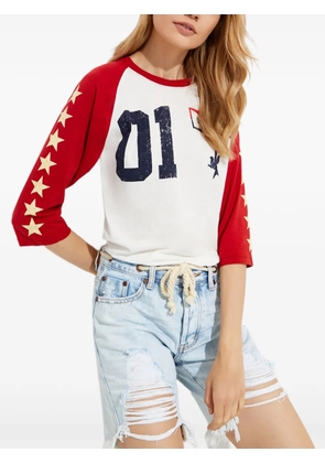 One Teaspoon star-print raglan-sleeve T-shirt - White
