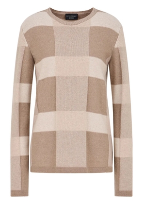 Emporio Armani Icon checked sweater - Neutrals