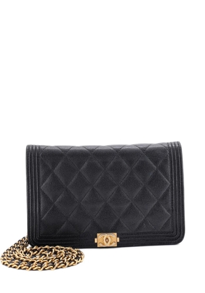 CHANEL Pre-Owned Boy Wallet on Chain Quilted Caviar crossbody bag - Black