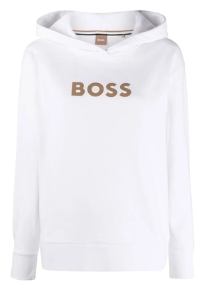 BOSS logo-print hoodie - White
