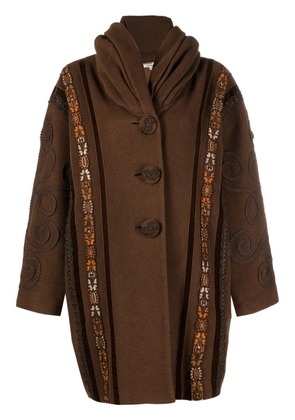 A.N.G.E.L.O. Vintage Cult 1980s hooded wool coat - Brown