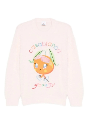 Casablanca logo-embroidered sweatshirt - KAWAII ORANGE