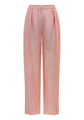 12 STOREEZ pressed-crease linen trousers - Red