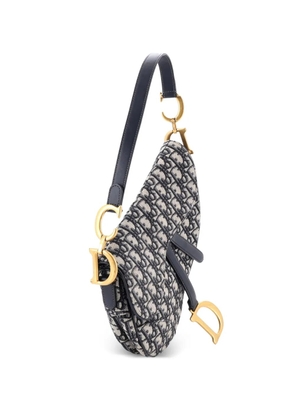 Christian Dior Pre-Owned Saddle Handbag Oblique Canvas Medium shoulder bag - Blue