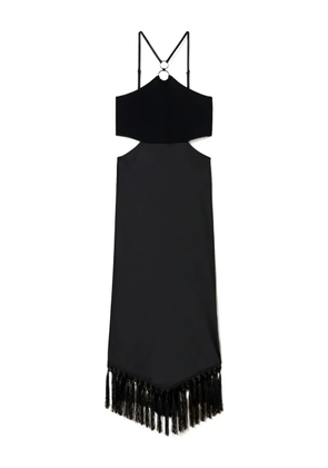TWINSET cut-out fringe midi dress - Black