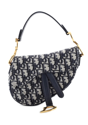 Christian Dior Pre-Owned Saddle Handbag Oblique Canvas Mini shoulder bag - Blue