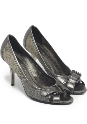 Burberry Pre-Owned peep-toe heeled pumps - Grey