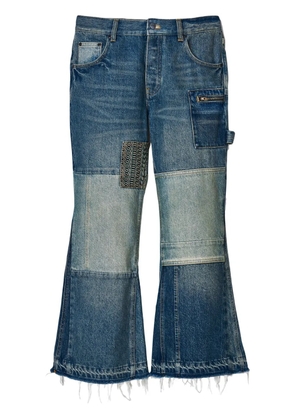 Marc Jacobs patchwork cropped flared jeans - Blue
