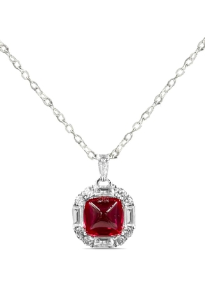 Juwelina Paris Sugarloaf Ruby necklace - Silver