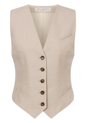 Philosophy Di Lorenzo Serafini V-neck strap-detail waistcoat - Neutrals