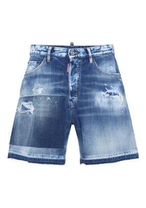 DSQUARED2 ripped denim shorts - Blue
