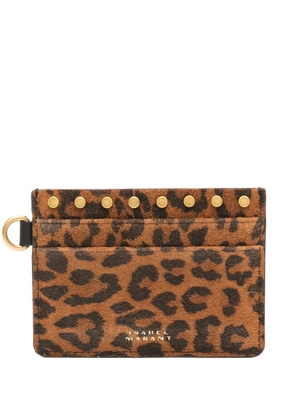 ISABEL MARANT leopard-print card holder - Brown