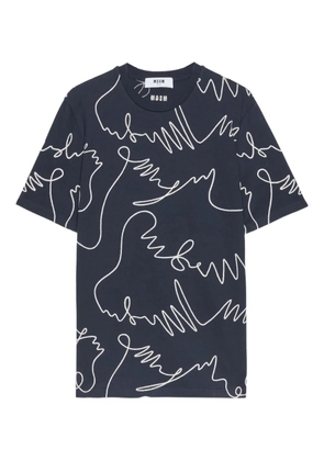 MSGM logo-print T-Shirt - Blue