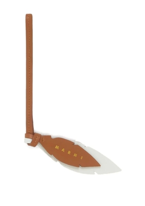 Marni feather leather charm - Brown
